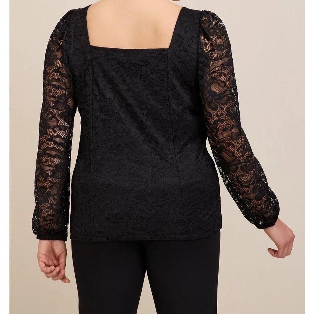Torrid Lace Sweetheart Top Square Neck Black Plus Size 3X Long Sleeve Whimsigoth - Picture 3 of 11